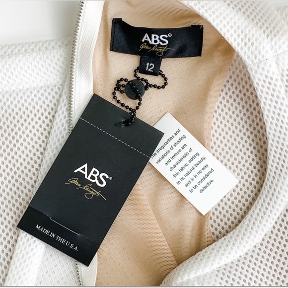 ABS by Allen Schwartz — White Mesh Illusion Mini Dress – Size 12 – NWT - Picture 6 of 7